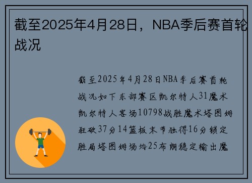 截至2025年4月28日，NBA季后赛首轮战况